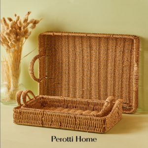 "Picnic" Rattan Serviertablett